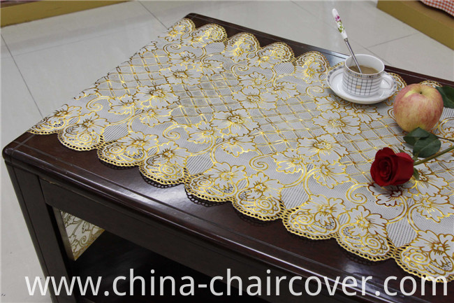50cm Width Vinyl PVC Gold Lace Table Placemat in Roll